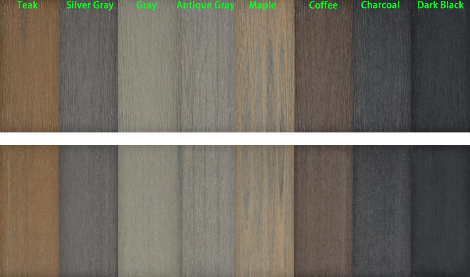 Co-extruded WPC Decking Colors